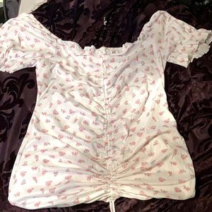 cottagecore white and pink flower dress